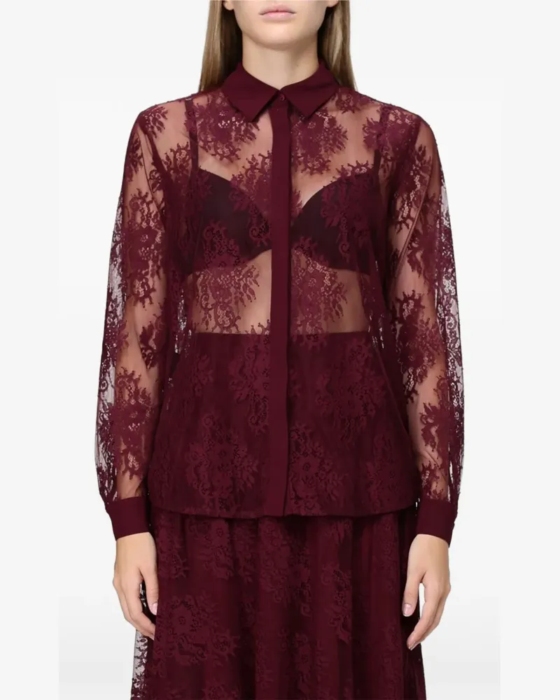 Hanita Hemd mit Overlay - Rot Rot