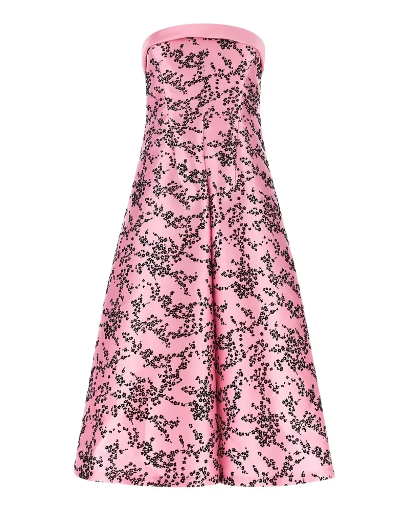 Alberta Ferretti floral-print strapless midi dress - Rosa Rosa