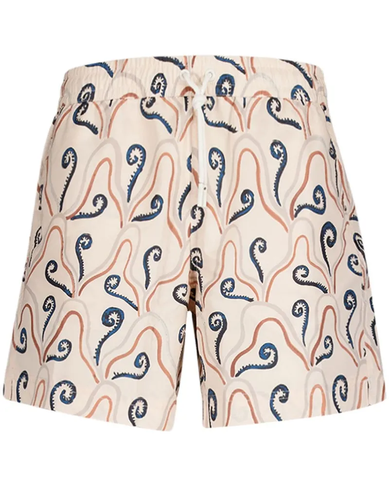 COMMAS Badeshorts mit Pflanzen-Print - Nude Nude