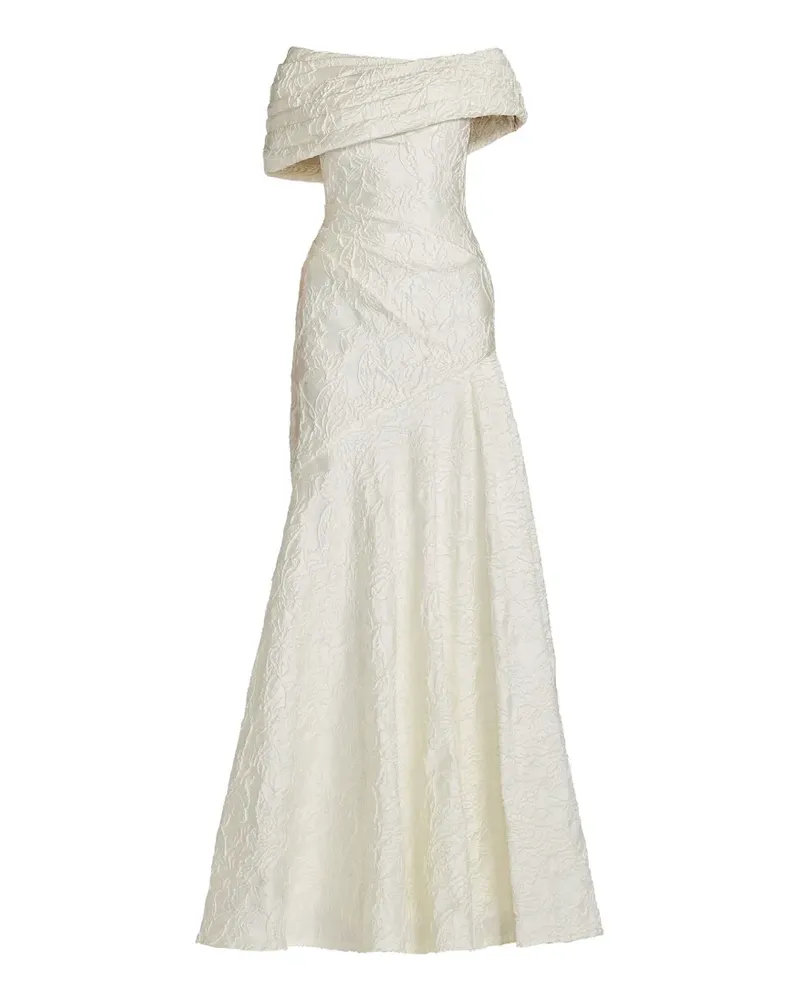 Tadashi Shoji jacquard off-shoulder maxi dress - Nude Nude