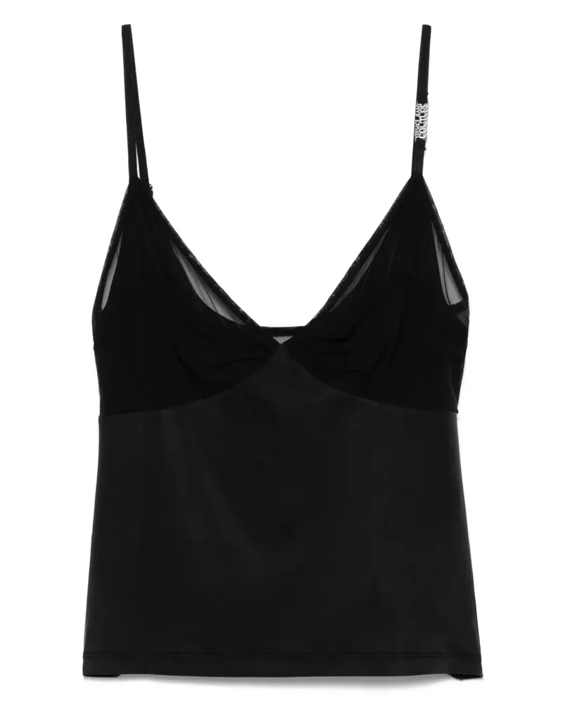 Versace Jeans Oberteil mit Mesh-Einsätzen - Schwarz Schwarz