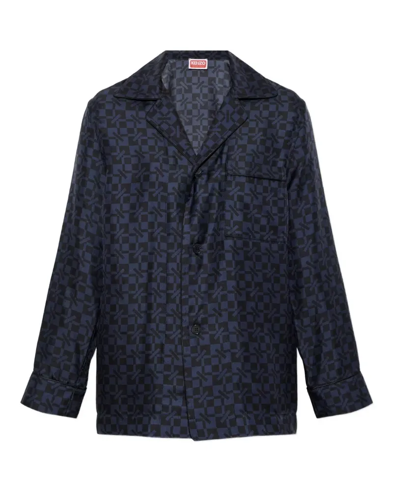 Kenzo gram patch-pocket pajama shirt - Blau Blau