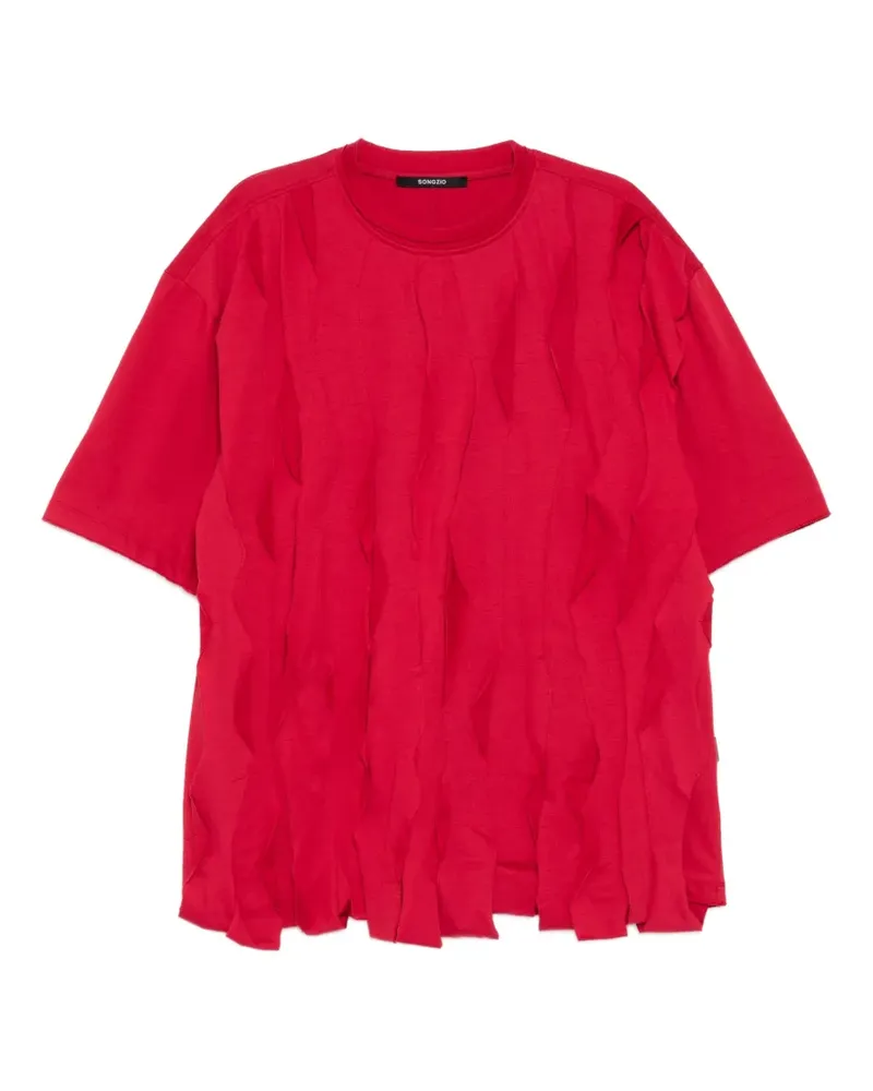 SONGZIO Texturiertes T-Shirt - Rot Rot