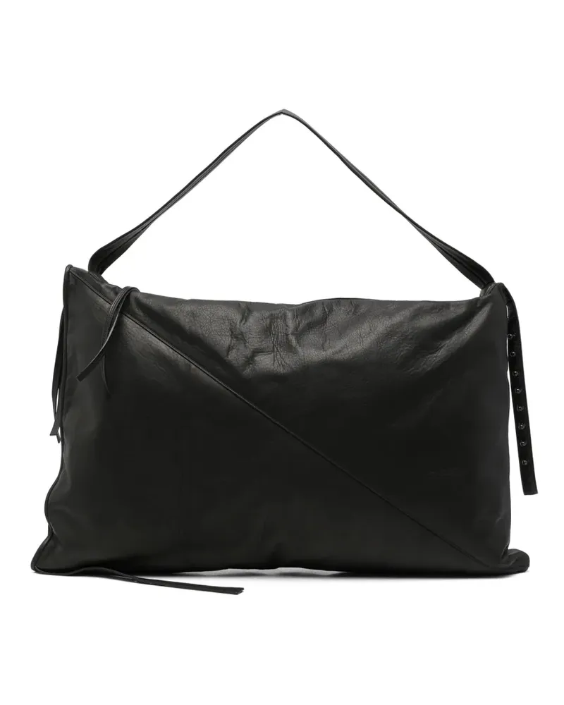 Isabel Benenato Schultertasche im Oversized-Look - Schwarz Schwarz