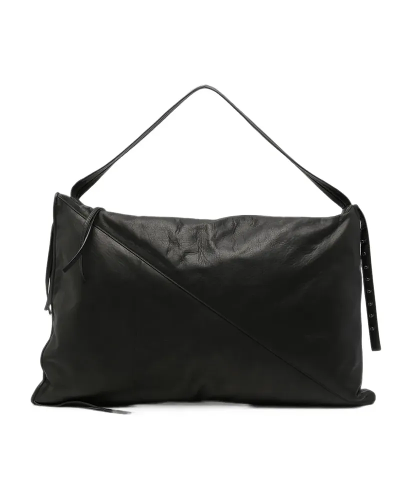 Isabel Benenato Schultertasche im Oversized-Look - Schwarz Schwarz