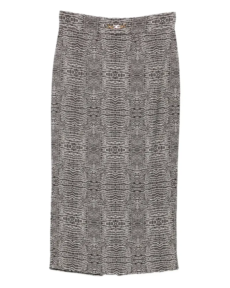 Elisabetta Franchi Bleistiftrock mit Python-Print - Schwarz Schwarz