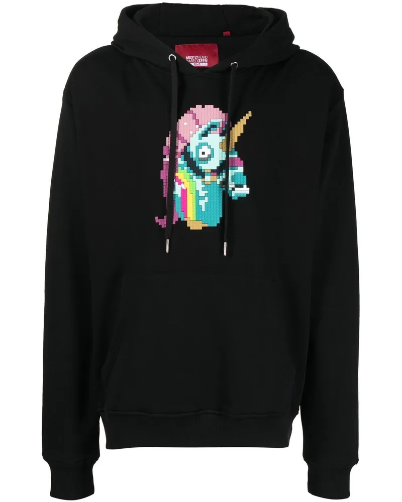 Mostly Heard Rarely Seen Hoodie mit Einhorn-Print Schwarz