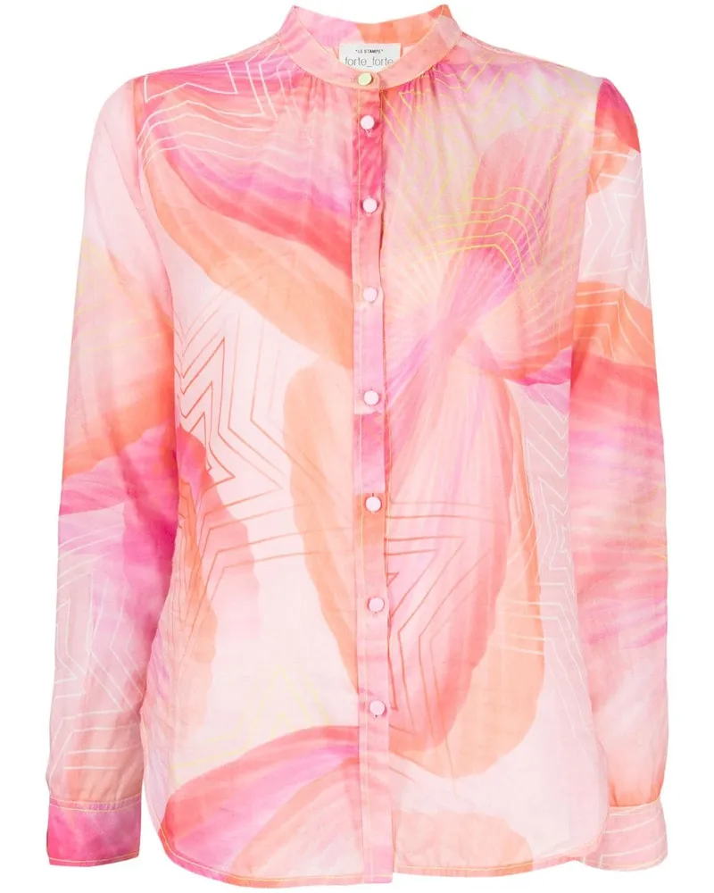 forte_forte Hemd mit Sterne-Print - Rosa Rosa