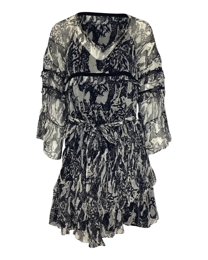 IRO Chiffon ruffled mini dress - Schwarz Schwarz