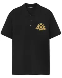 Versace Coupe Blason Poloshirt mit Stickerei Schwarz