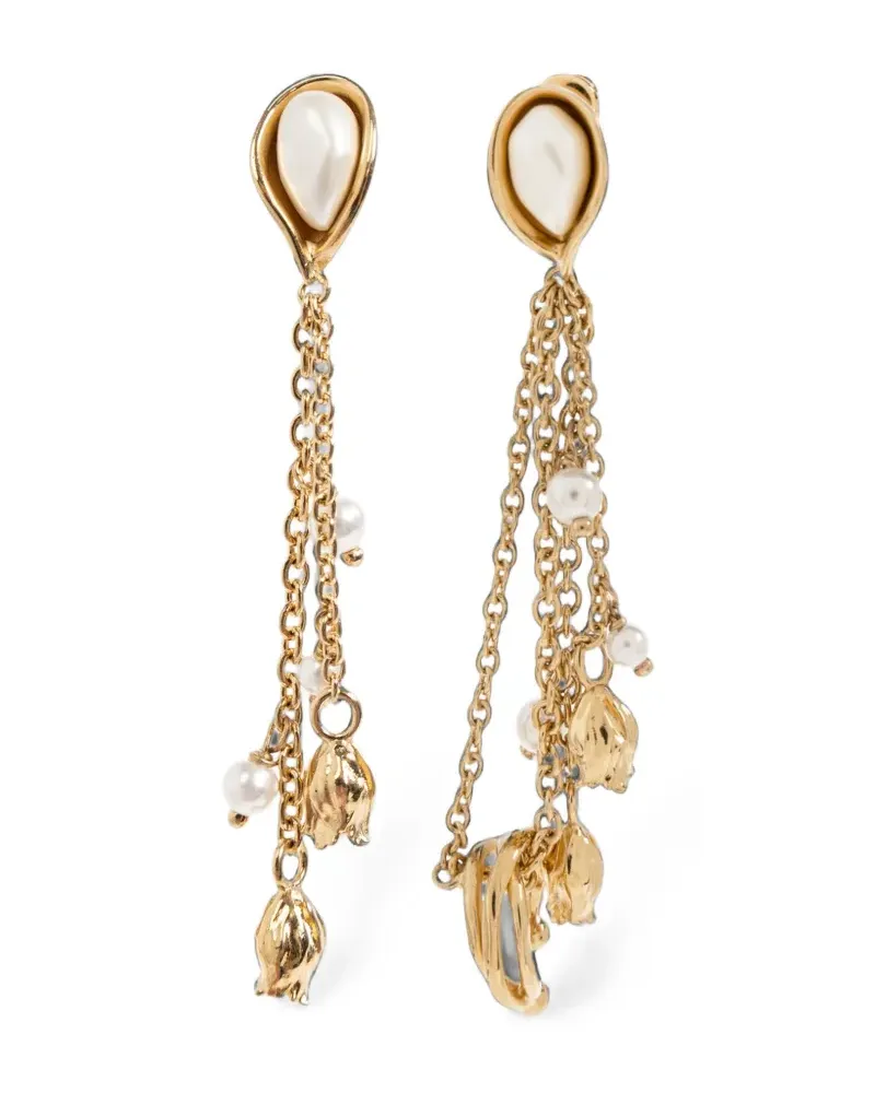 Chloé pearl-embellished drop earrings - Gold Gold