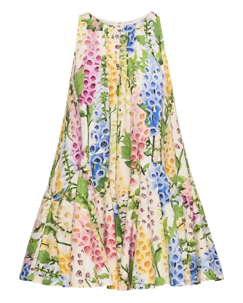 Oscar de la Renta Minikleid mit Blumenmuster - Weiß Weiß