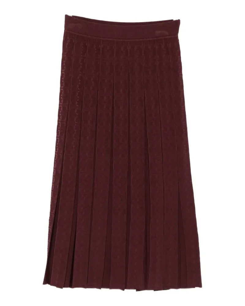 Tory Burch logo-monogram pleated midi skirt - Rot Rot