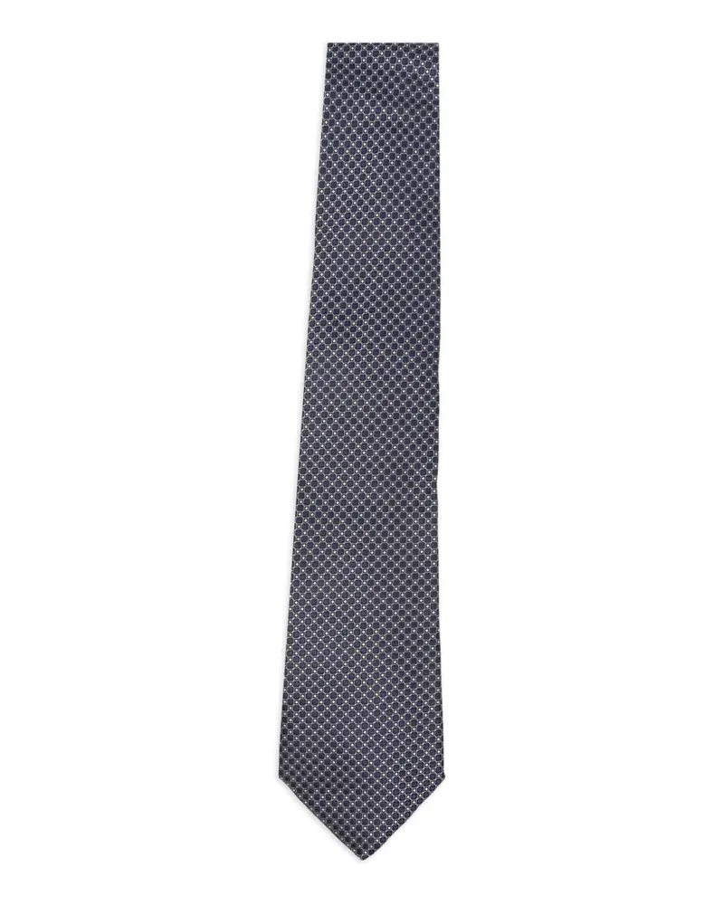 Canali Gemusterte Krawatte - Blau Blau