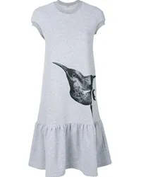 Ioana Ciolacu T-Shirtkleid mit Vogelmotiv Grau