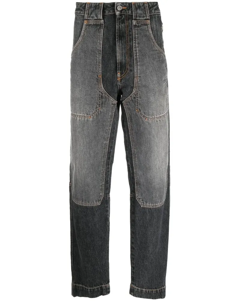 Diesel Gerade Jeans im Patchwork-Look - Schwarz Schwarz