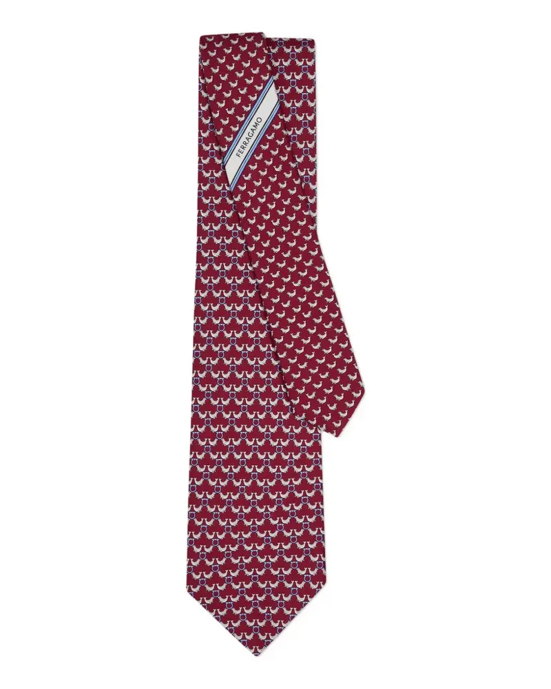 Ferragamo Seidenkrawatte mit Circus-Print - Rot Rot