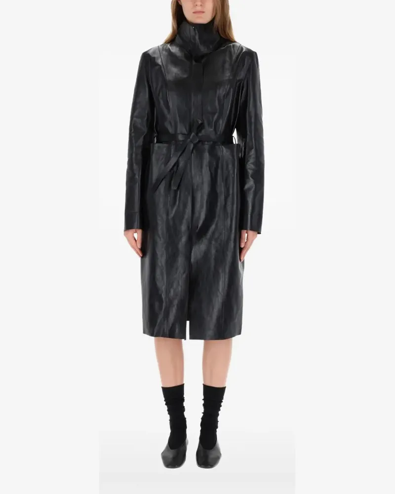 Our Legacy belted leather jacket - Schwarz Schwarz