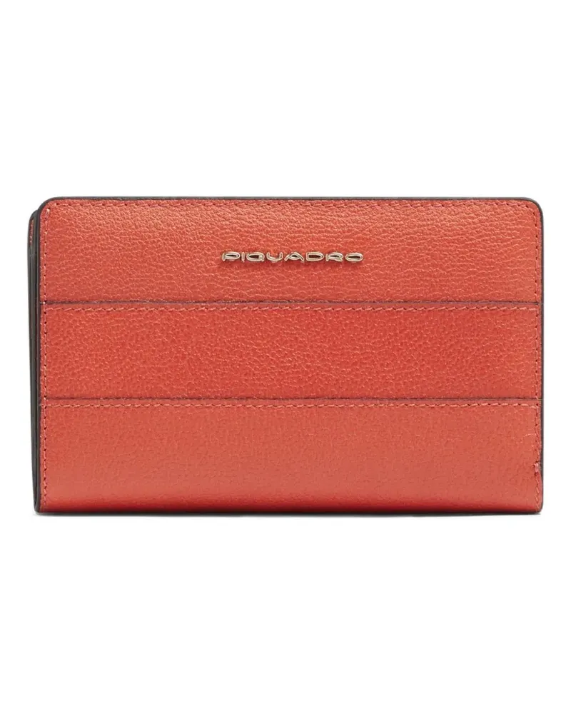 Piquadro bifold leather wallet - Orange Orange