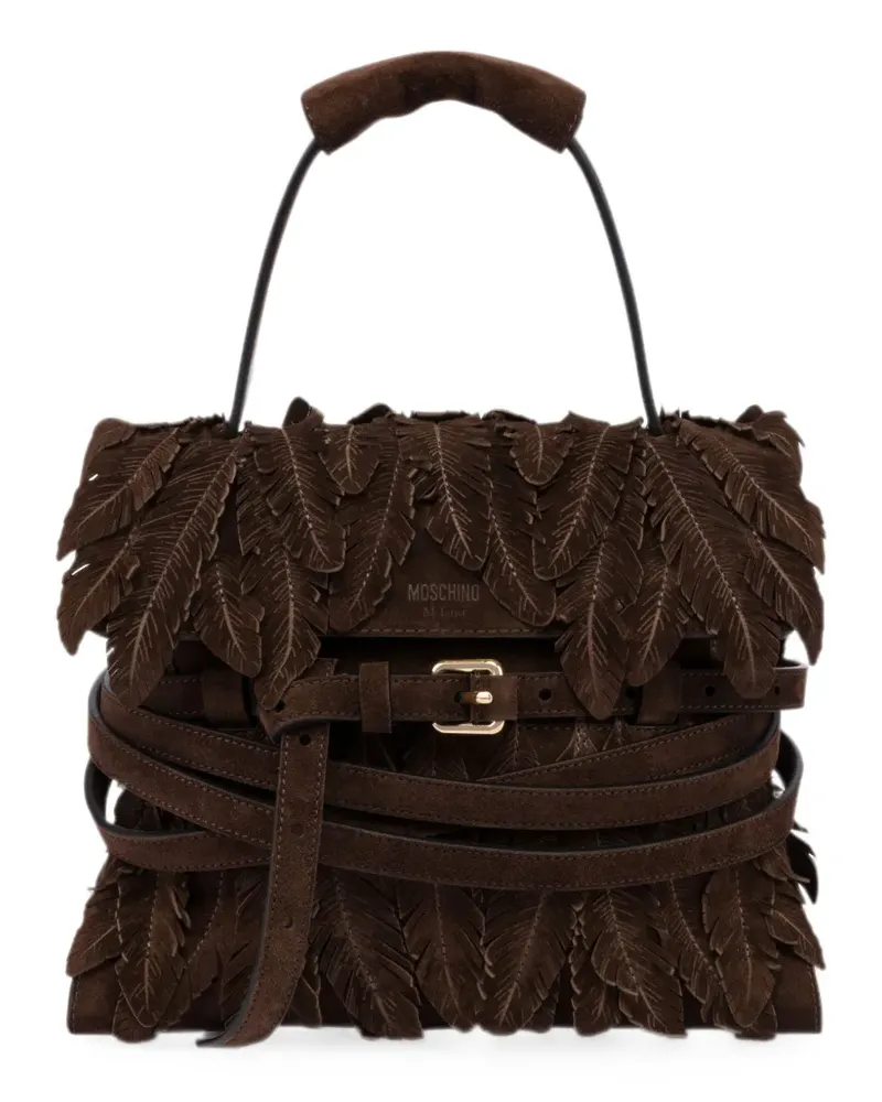 Moschino Tote Bag mit Feder-Effekt - Braun Braun