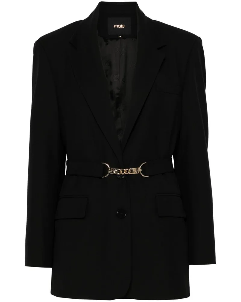 Maje Blazer mit Gürtel - Schwarz Schwarz