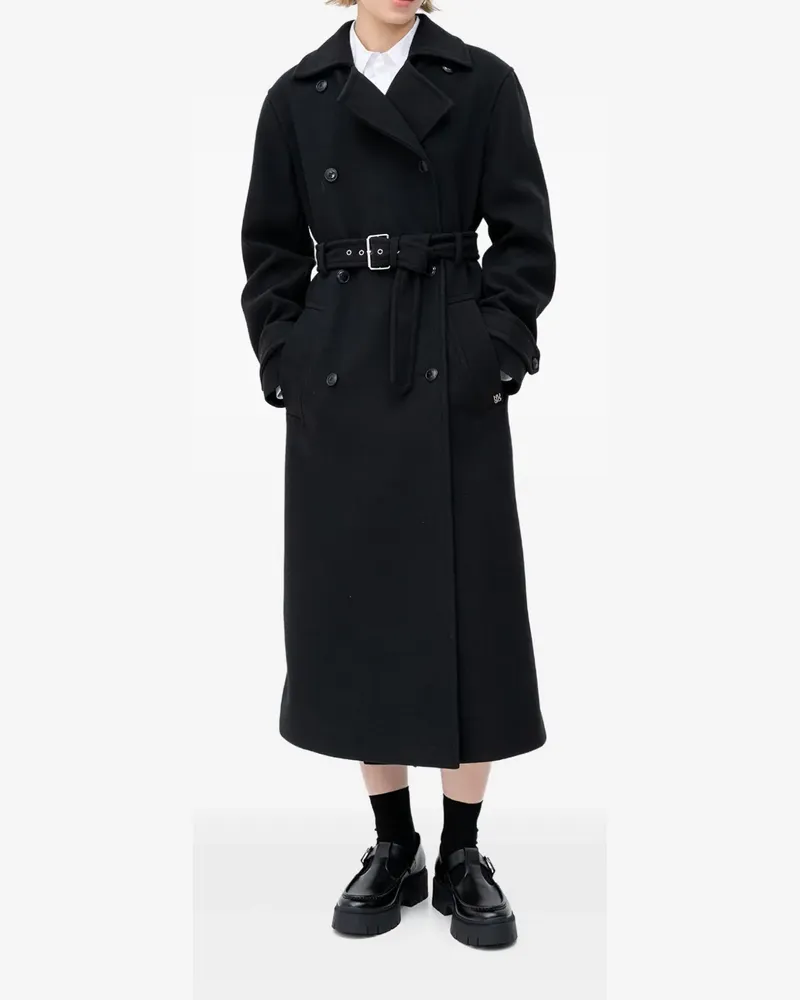 HUGO BOSS belted double-breasted coat - Schwarz Schwarz