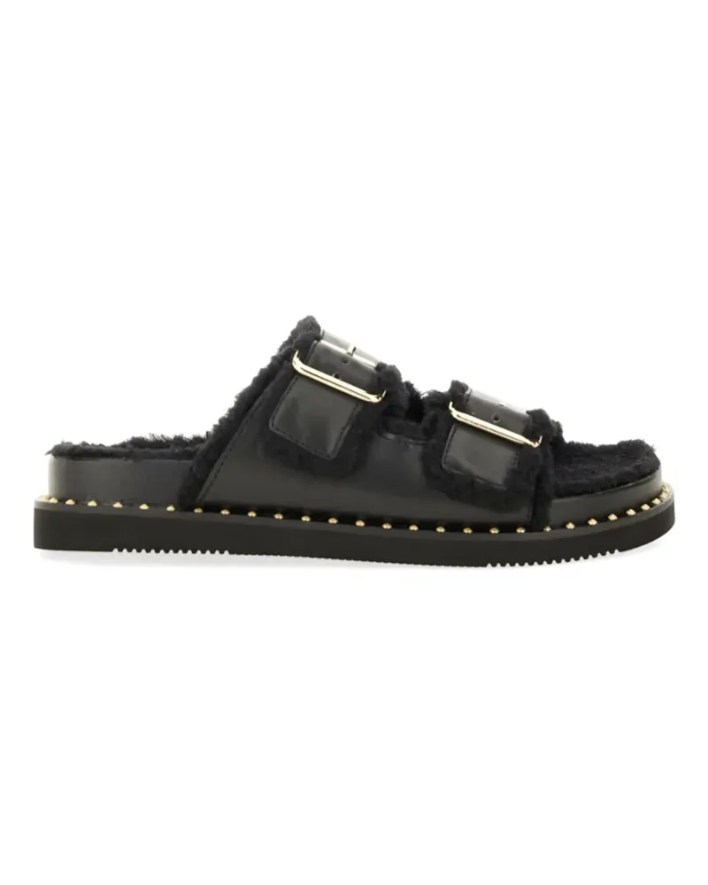 ash Utah Bis buckle studded sandals - Schwarz Schwarz