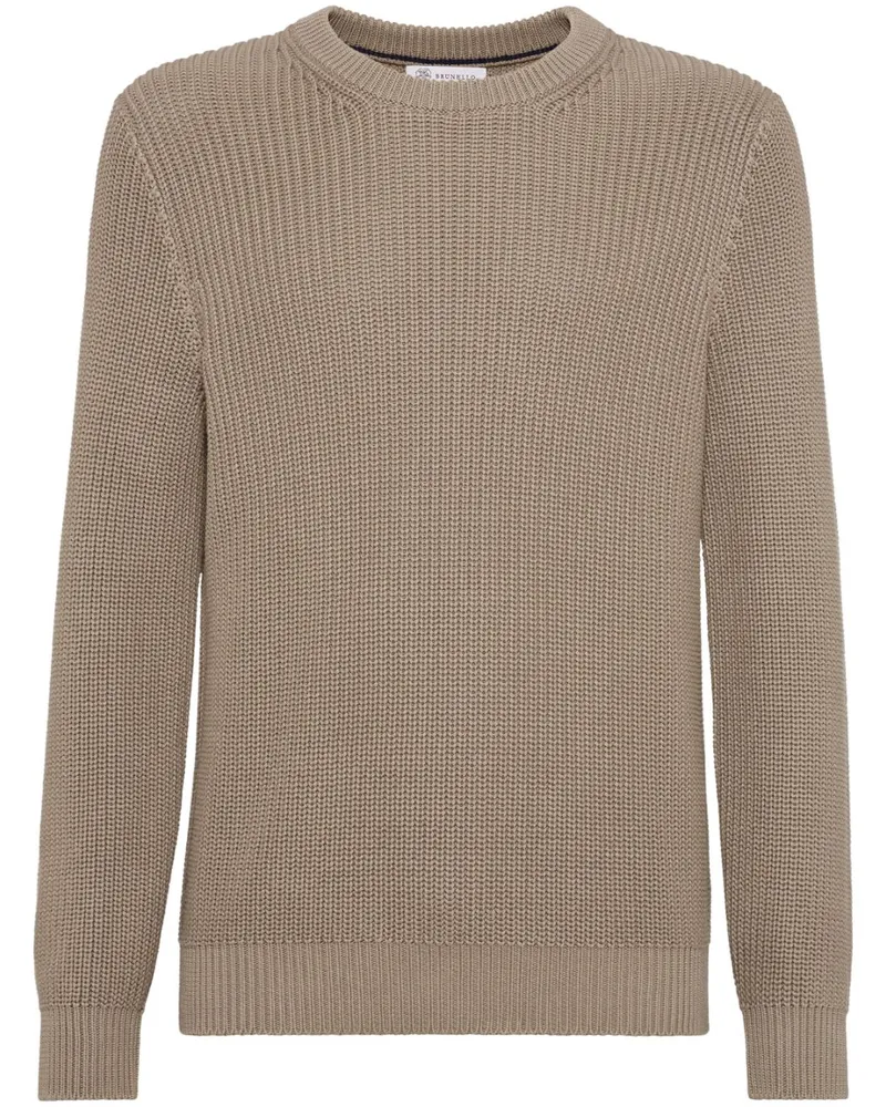 Brunello Cucinelli Gerippter Strickpullover - Braun Braun