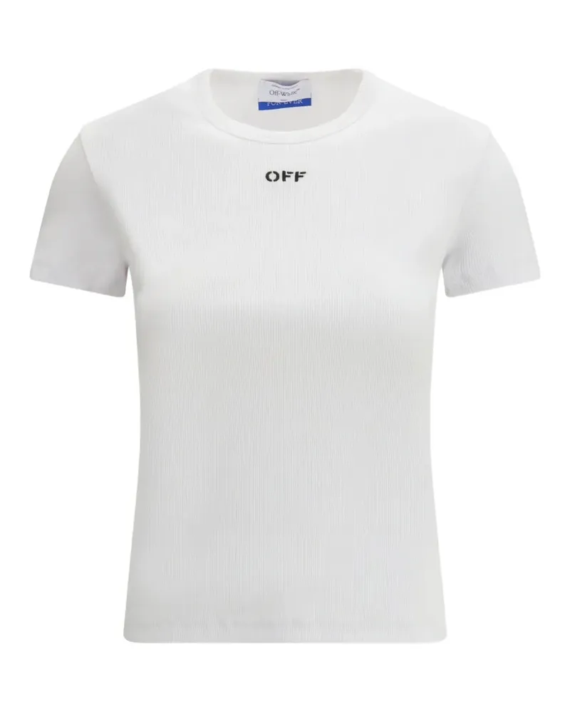 OFF-WHITE ribbed T-shirt - Weiß Weiß