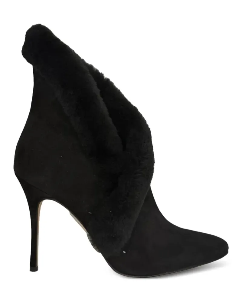 Manolo Blahnik 2020s Nestanu shearling-trim ankle boots - Schwarz Schwarz