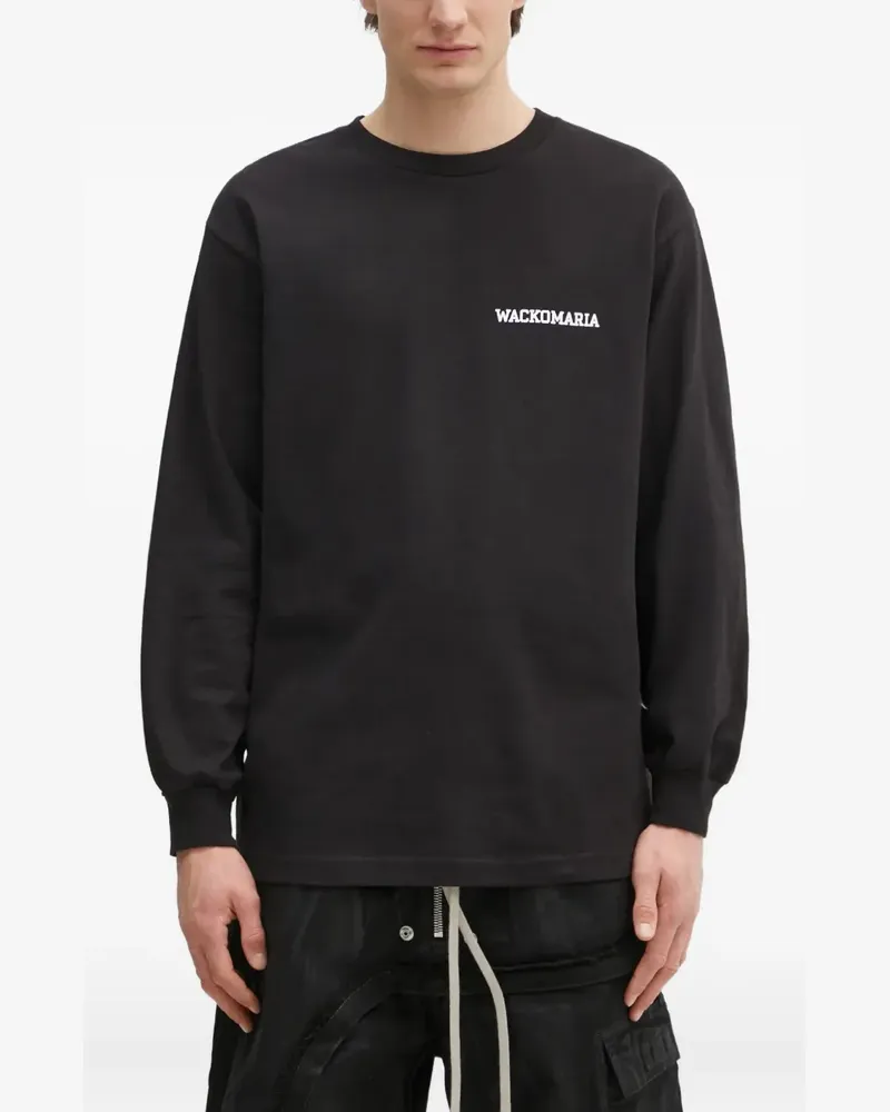 Wacko Maria Langarmshirt mit Herz-Print - Schwarz Schwarz