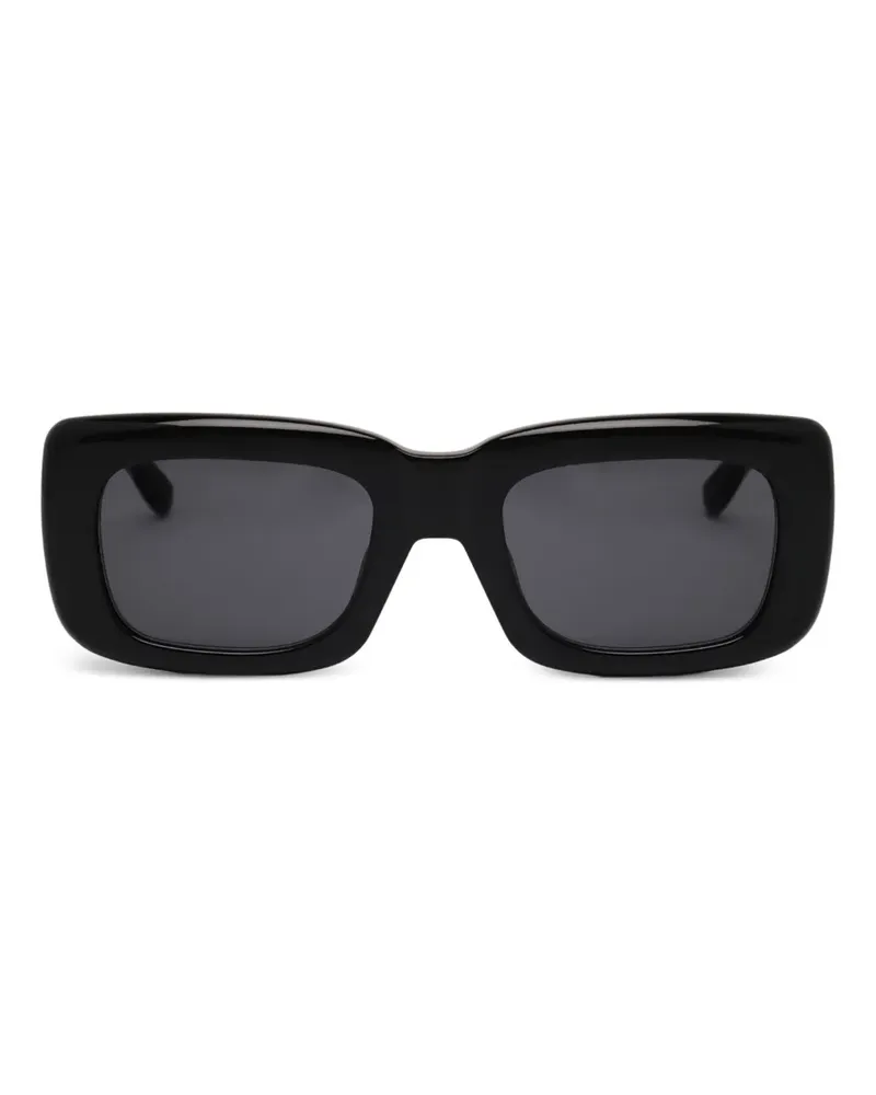 ATTICO Eckige Sonnenbrille mit Logo-Schild - Schwarz Schwarz