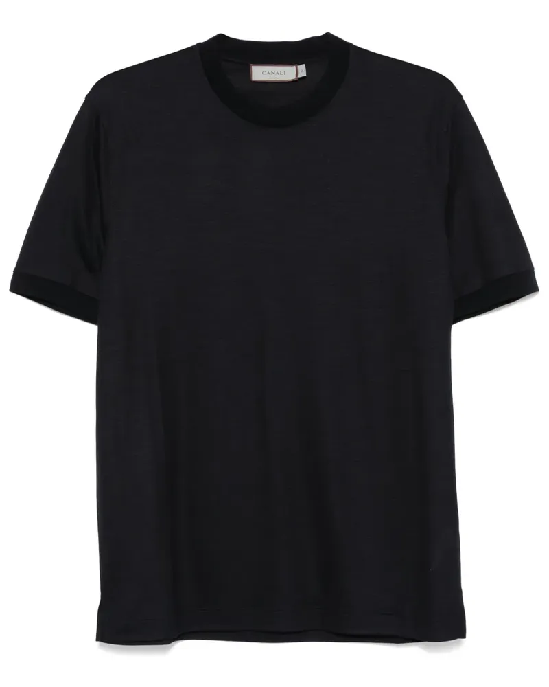 Canali T-Shirt aus Wolle - Blau Blau