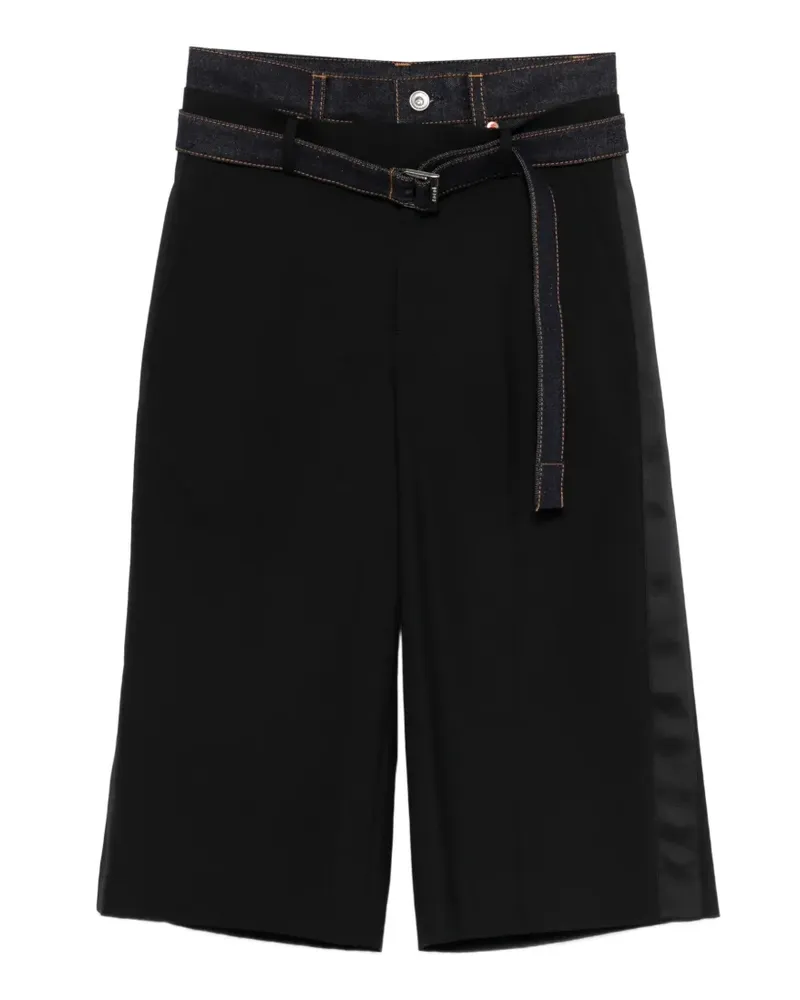 Sacai belt-detail shorts - Schwarz Schwarz