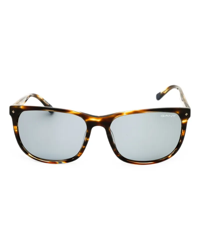 Gant tortoiseshell-effect rectangle-frame sunglasses - Braun Braun
