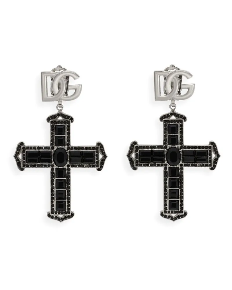 Dolce & Gabbana KIM DOLCE&GABBANA Ohrringe mit Kreuzanhänger - Silber Silber