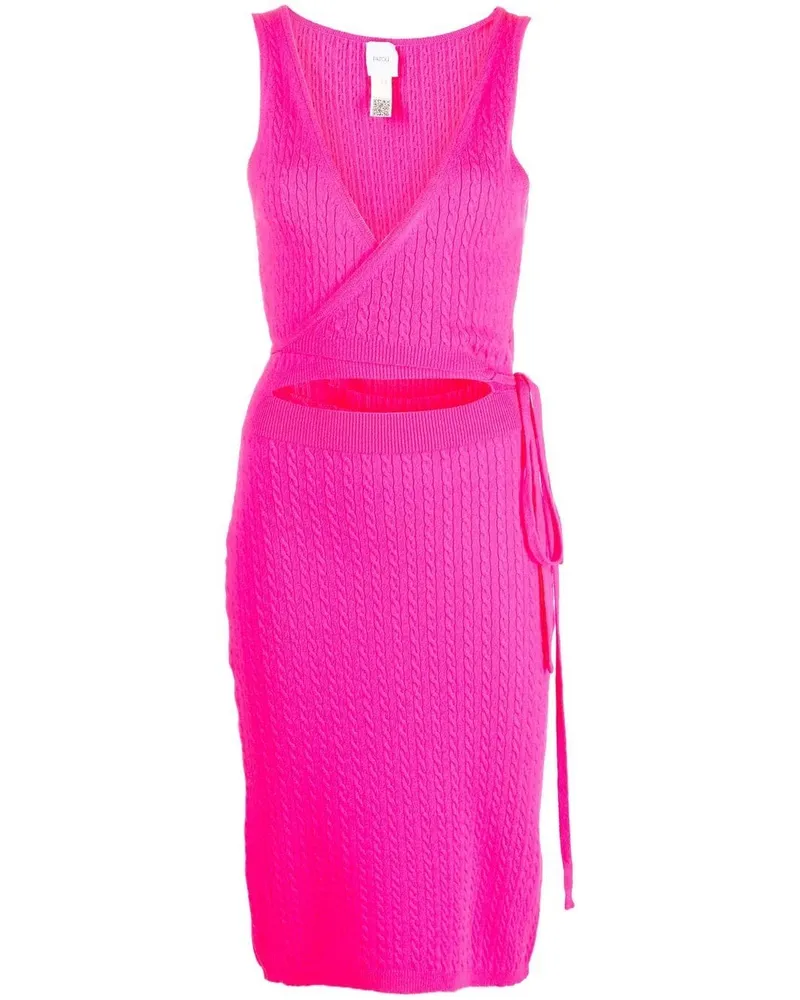 Patou Gestricktes Wickelkleid - Rosa Rosa