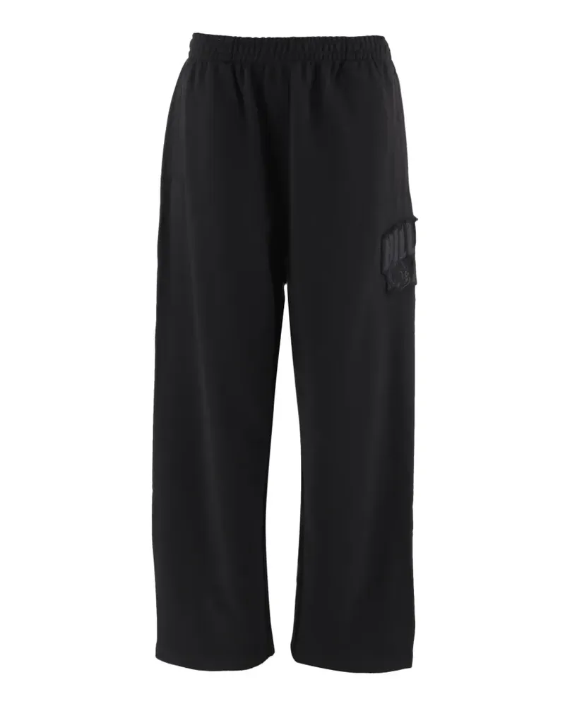 Billionaire logo-patch wide-leg trousers - Schwarz Schwarz