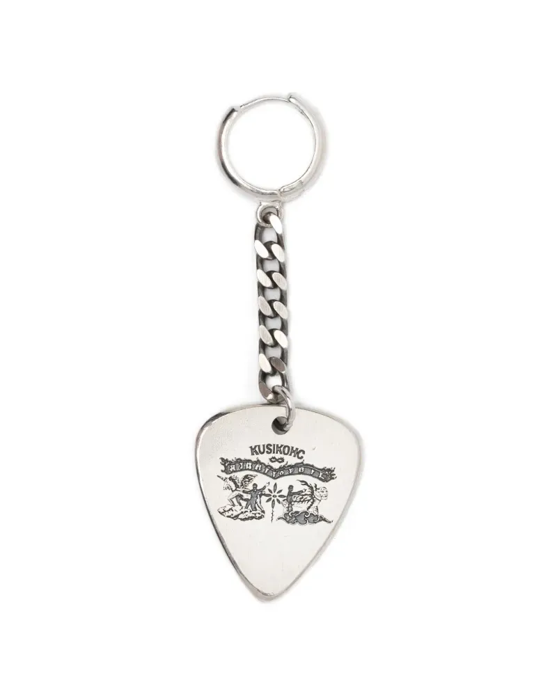 KUSIKOHC Einzelner Ohrring mit Guitar Pick-Anhänger - Silber Silber