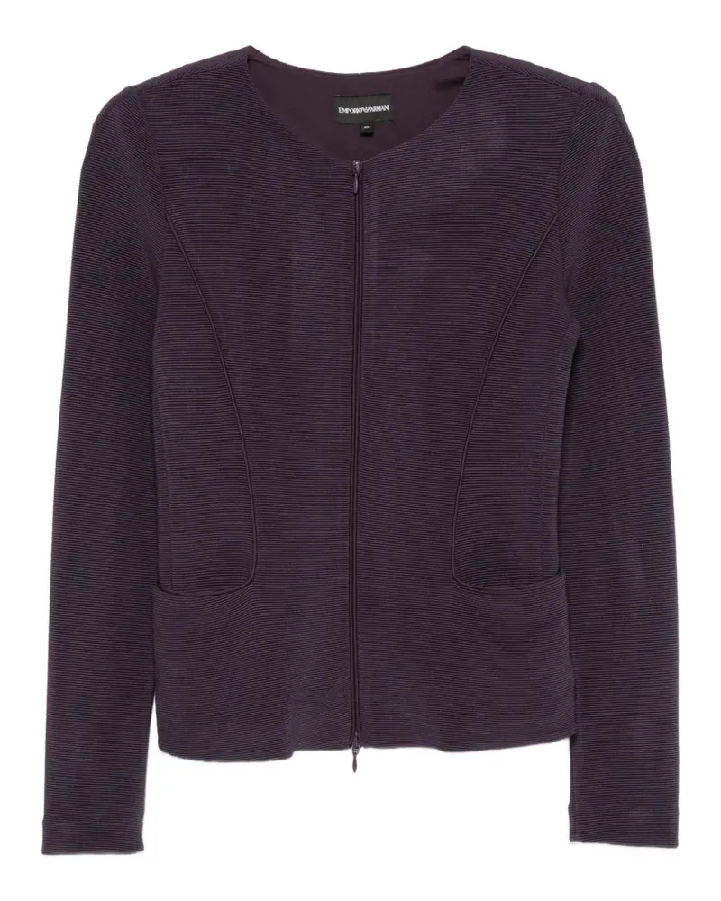 Emporio Armani Gerippter Cardigan mit Reißverschluss - Violett Violett