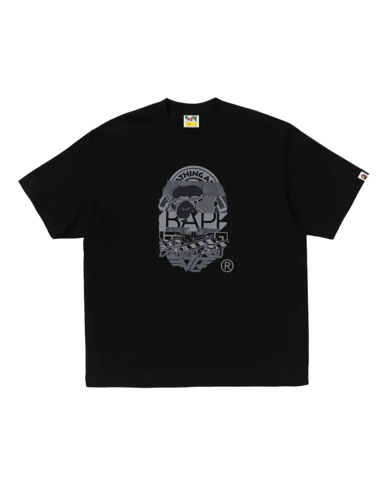 BAPE Kurzärmeliges T-Shirt mit grafischem Print - Schwarz Schwarz