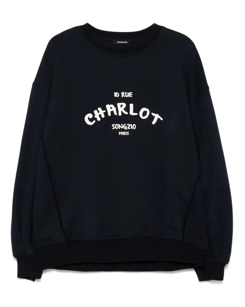 SONGZIO Charlot Paris Sweatshirt mit Malerei-Print - Blau Blau