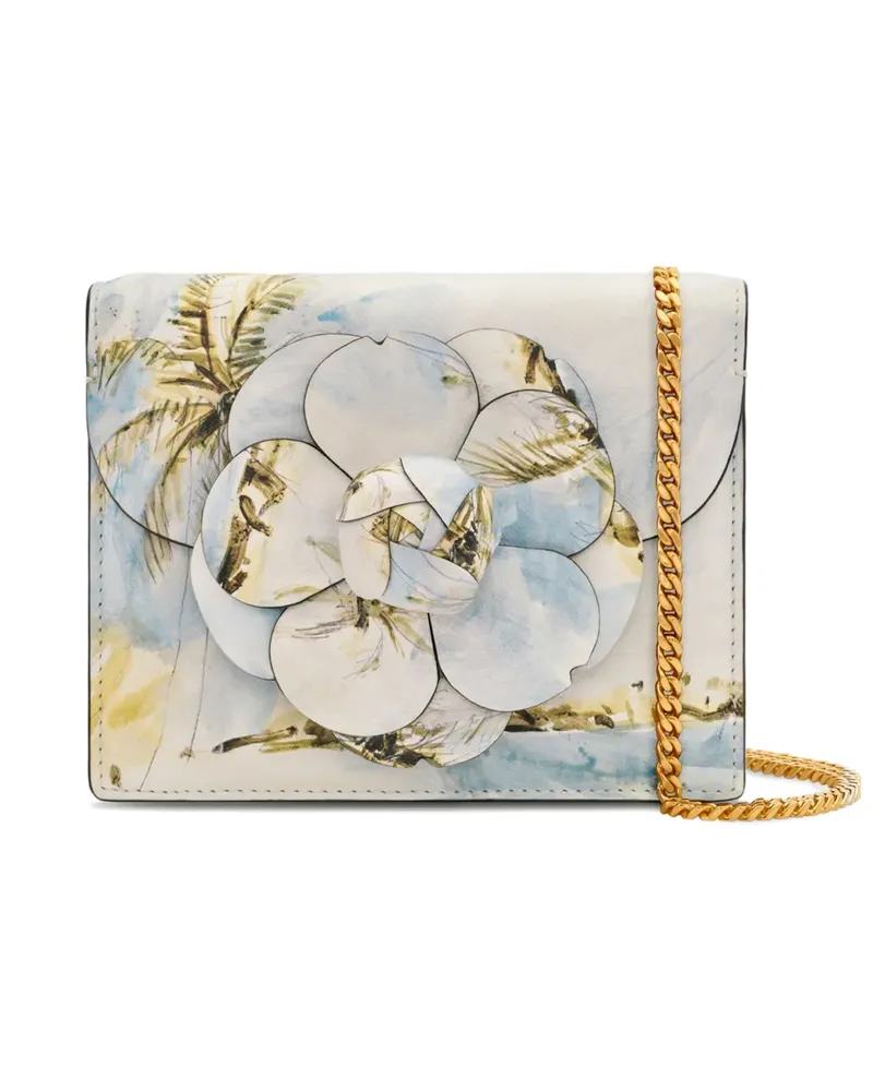 Oscar de la Renta Dominican Landscape printed mini Tro bag - Nude Nude