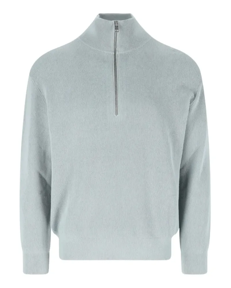 Closed Gerippter Pullover mit Reißverschluss - Blau Blau