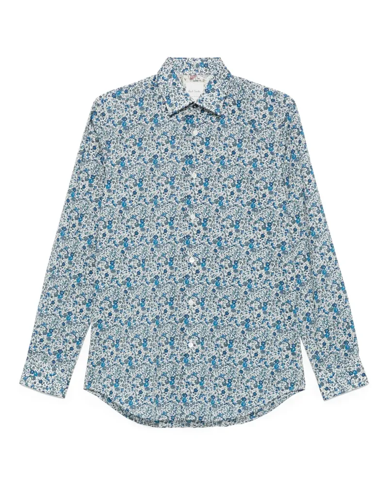 Paul Smith Hemd mit Blumen-Print - Blau Blau