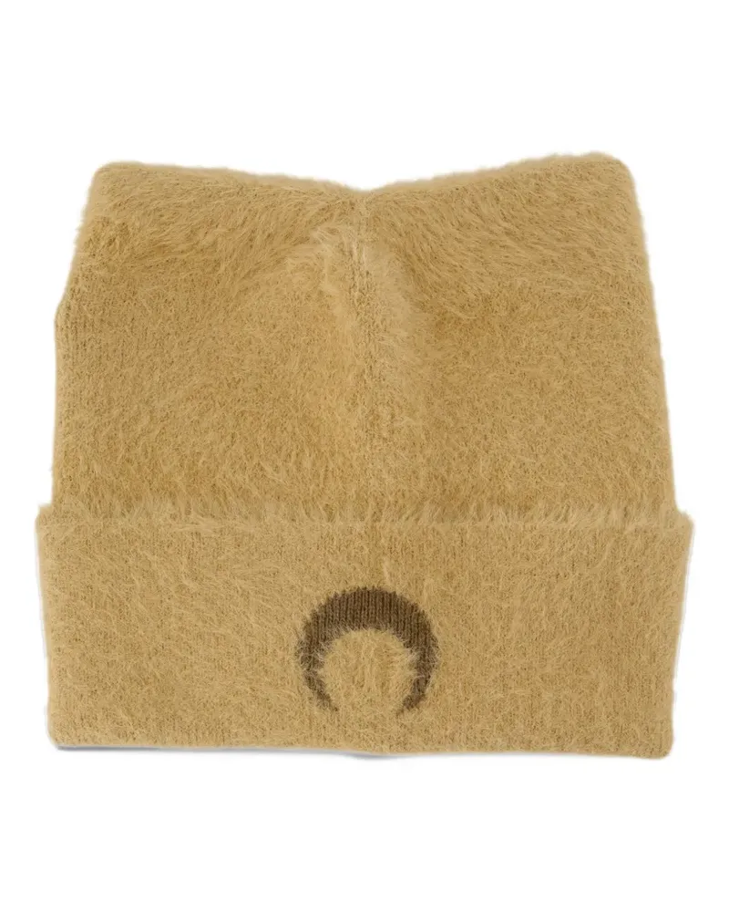 Marine Serre cat-ear fluffy beanie hat - Nude Nude