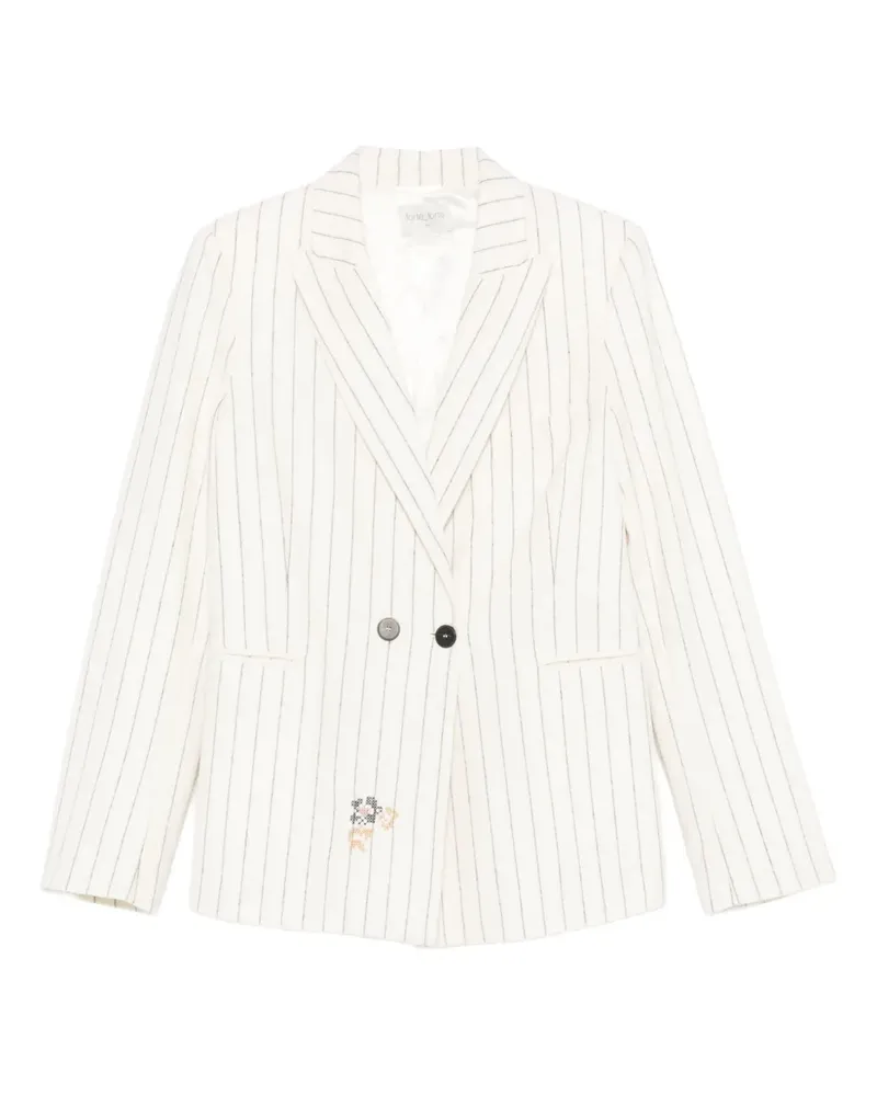 forte_forte pinstripe stripe jacket - Nude Nude