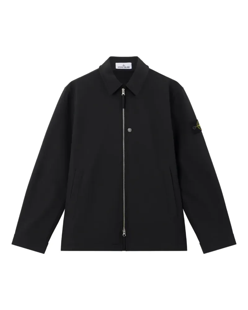Stone Island Jacke mit Logo-Patch - Schwarz Schwarz
