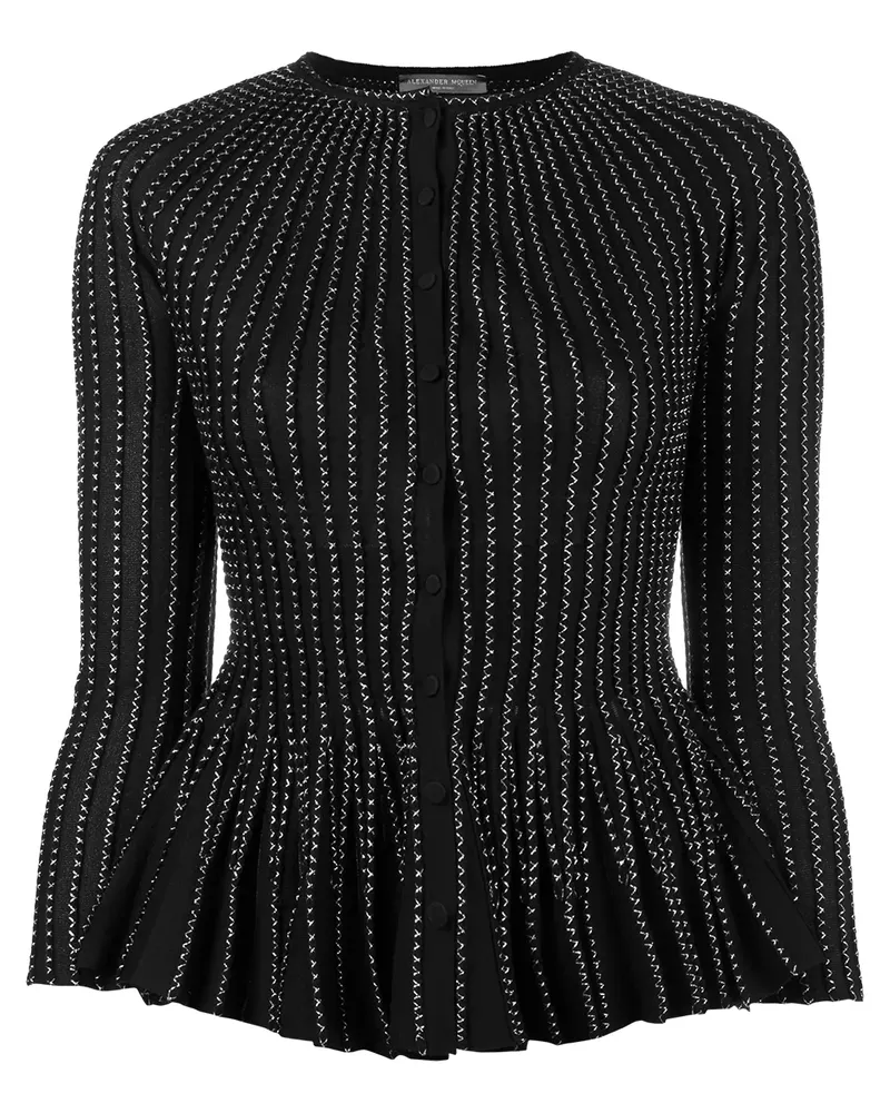 Alexander McQueen peplum silk-blend cardigan - Schwarz Schwarz