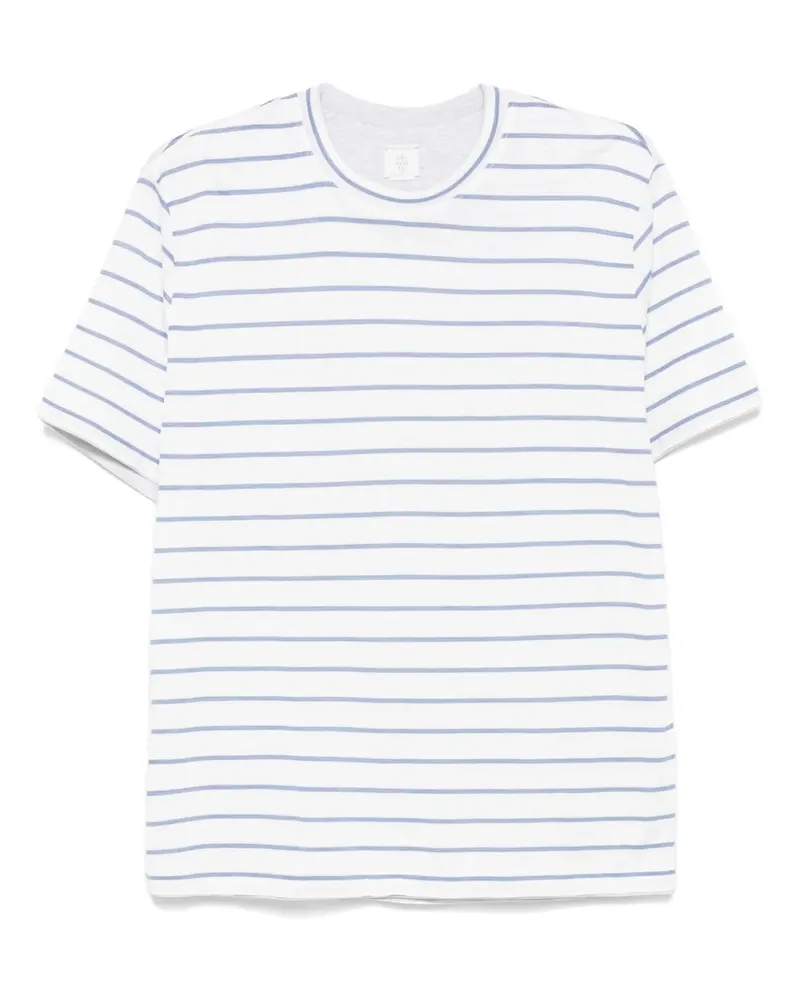 Eleventy Gestreiftes T-Shirt - Weiß Weiß